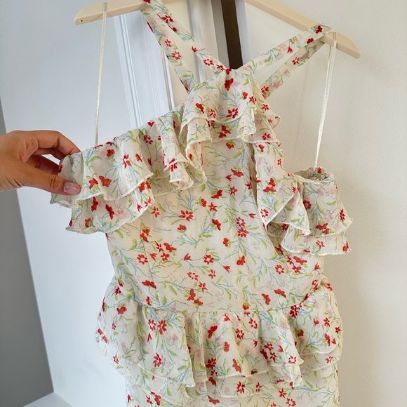 Floral Ruffle Halter Midi Dress - Picture 4 of 6